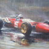 'Surtees at Spa'
John Surtees in the Ferrari 312 winning the 1966 Belgian G.P.
Limited edition print available to order at www.historiccarart.net