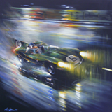 'Le Mans 1955'
Mike Hawthorn in the Jaguar D-type racing through the night.
Acrylic on canvas, 80cm x 80cm
SOLD