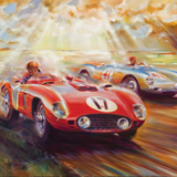 'Sebring glory'
The winning Ferrari 850 Monza of JM Fangio, Sebring 1956.
Oil on canvas, 150cm x 100cm
SOLD